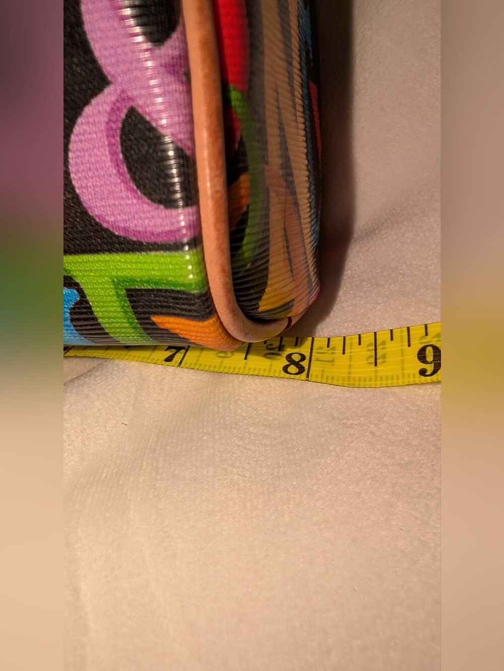 Dooney & Bourke Retro Grafica Mini Barrel Bag Rainbow Zipper Black Multi EUC - Picture 15 of 16